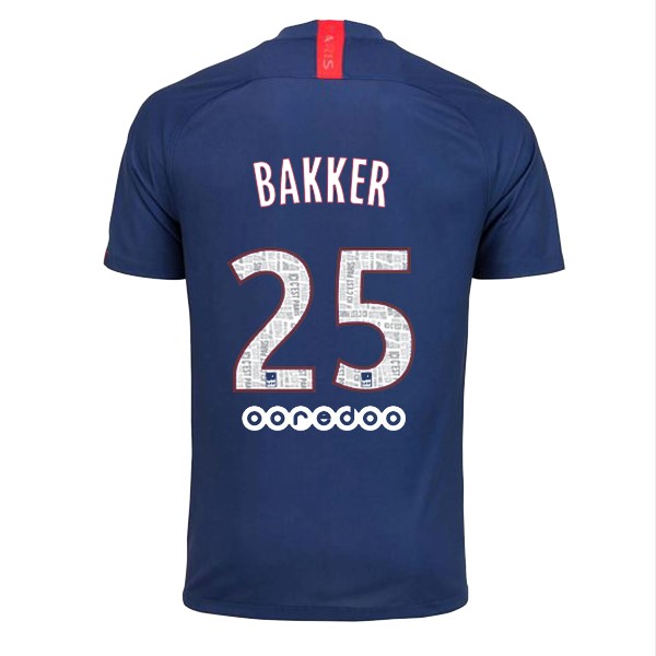 Camiseta Paris Saint Germain NO.25 Bakker 1ª 2019-2020 Azul